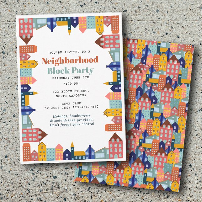 Convite Neighborhood Block Party Meet Your Neighbors (Neighborhood Block Party Meet Your Neighbors Invitation)