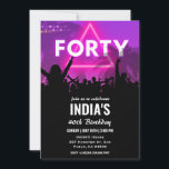 Convite Neon 40th Birthday Invitation<br><div class="desc">Neon 40th Birthday Invitation</div>