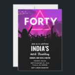 Convite Neon 40th Birthday Invitation<br><div class="desc">Neon 40th Birthday Invitation</div>