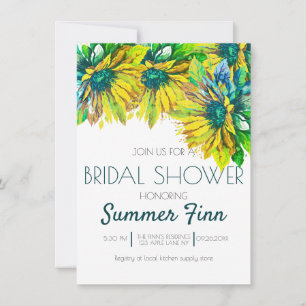 Convite Neon Bright Summer Sunflower Chá de panela convida