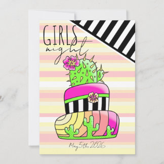Convite Neon Cactus Invitation
