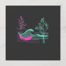 NEON CALM – Arte de Linha Retro Wave e Botânica