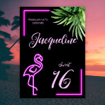 Convite Néon flamingo, doce, 16 anos<br><div class="desc">👉 Celebrar seu doce aniversário de 16 anos com este incrível convite retro tropical de neon tropical com um flamingo rosa! - Basta clicar para personalizar este design 🔥 As minhas promessas - Este design é único - Foi concebido em sua mente 🙏 Obrigado por apoiar a minha pequena empresa...</div>