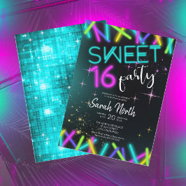 Convite Neon Glow Sweet 16 ID760