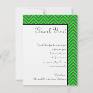 Convite Neon Green/Cinza Neon Modern Chevron