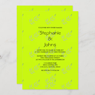 Convite Neon Green Yellow Colorful deixa Art Boho Weding