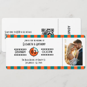 Convite Neon Laranja, Azul-petróleo e Bilhete de Cinema Br