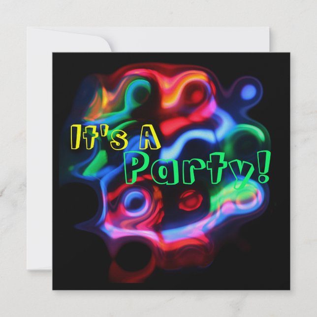 Convite Neon Lights (Frente)