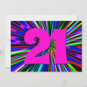 Convite Neon Lights Club aniversário de 21 anos