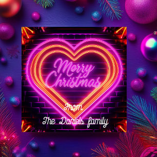 Convite Neon Merry Christmas