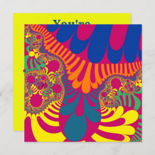 Convite Neon Pink Rainbow Mod