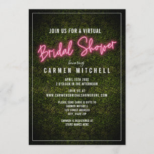 Convite Neon Rosa Chá de panela Virtual