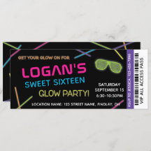 Neon Sweet 16 Birthday Glow Party