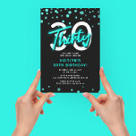 Convite Neon Teal Trinta aniversário de 30 anos<br><div class="desc">Convide amigos e família para celebrar a sua festa de aniversário de 30 anos com este convite de aniversário teal neon THIRTY.</div>