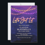 Convite Neon Tropical Birthday<br><div class="desc">Celebre seu grande dia com luzes de neon e cordas!</div>