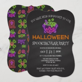 Convite Neon Witold Cauldron I, Partido Spooktacular do Ha