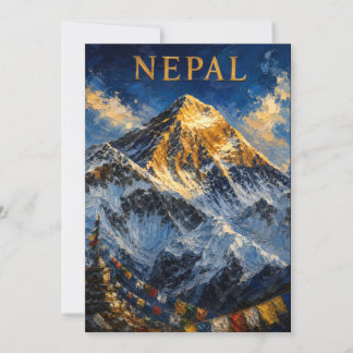 Convite Nepal: Golden Sunrise Mount Everest Art Souvenir