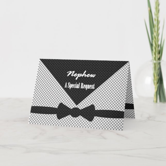 Convite NEPHEW Best Man Wedding Invite Checked Envelope (Frente)