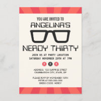 Nerdy trinta festas de aniversário com óculos geek