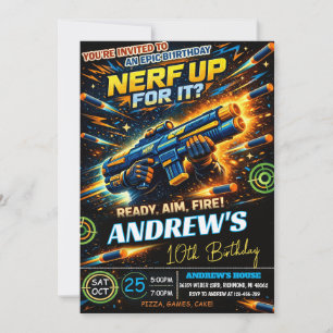 Convite Nerf de Batalha Pessoal de Aniversário