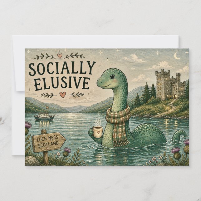 Convite Nessie Esquiva Socialmente Críptico Aconchegante L (Frente)