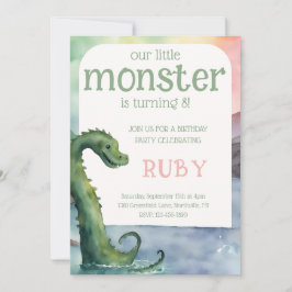 Convite Nessie Little Monster Birthday Invitation