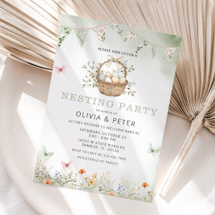 Convite Nesting Party Prep the Nest Chá de fraldas