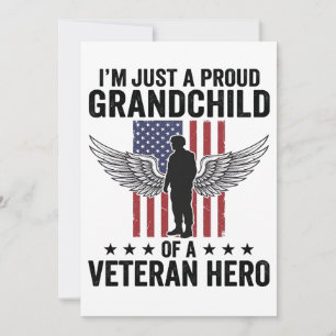 Convite Neto Orgulhoso de um Veterano Herói Desenho Patrió