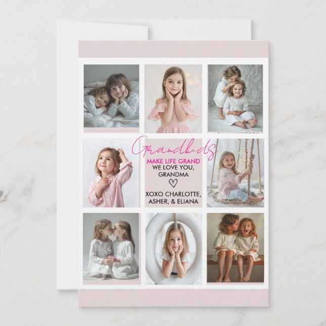 Convite Netos fazem da vida o grande vovó 8 fotos personal (Frente)