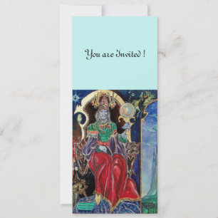 Convite NEUROMANCER, azul vermelho, metal gelado,