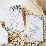 Convite Neustra Boda Rustic Greenery Casamento Dourado<br><div class="desc">Esta elegante coleção apresenta folhas de cor aquosa misturada com folhas de cor verde pareadas com uma letra de serif & delicada em preto,  com espaço para adicionar detalhes no verso. Itens correspondentes disponíveis.</div>