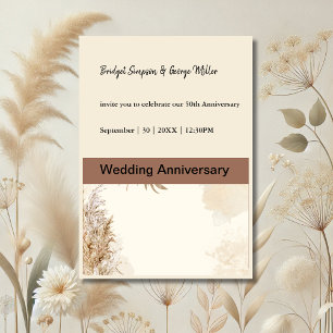 Convite Neutrais Suaves para Casamentos de Aniversário Ele