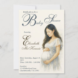 Convite Neutral Boho Elegance Baby Shower Asian Mom to be