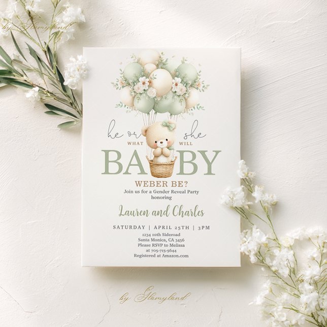 Convite Neutral Gender Reveal Invitation (Criador carregado)