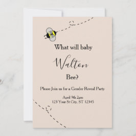 Convite Neutral Gender Reveal Invitations Bee Themed