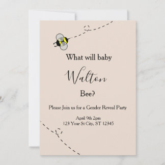 Convite Neutral Gender Reveal Invitations Bee Themed