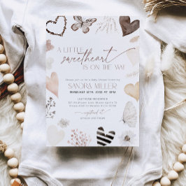 Convite Neutral Little Sweetheart Valentine Baby Shower