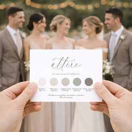 Convite Neutral Wedding Attire Color Palette Card