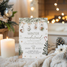 Neutral Winter Onederland Invitation
