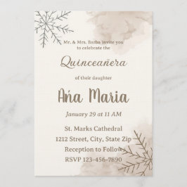 Convite Neutral Winter Quinceañera Invitation – Minimalist