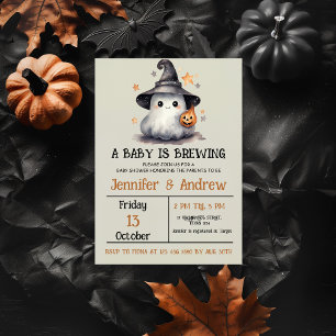 Convite Neutro ao Chá de fraldas de Halloween