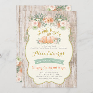 Convite neutro do chá de fraldas da abóbora do