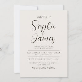 Convite Neutro Minimalista para Casamento