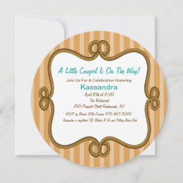 Convite neutro ocidental redondo do chá de fraldas