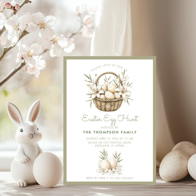 Convite Neutro para Caça de Ovos de Páscoa (Criador carregado)