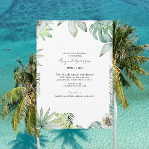 Convite Neutro para Chás de fraldas Tropicais