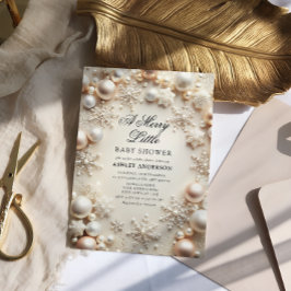 Convite Neutro Um Pequeno Chá de fraldas Feliz