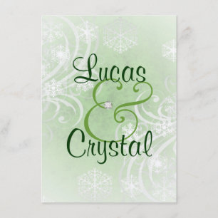 Convite nevado do casamento do verde do Flourish