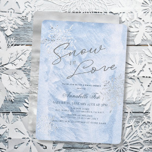 Convite Neve apaixonada Chá de panela congelado de floco d