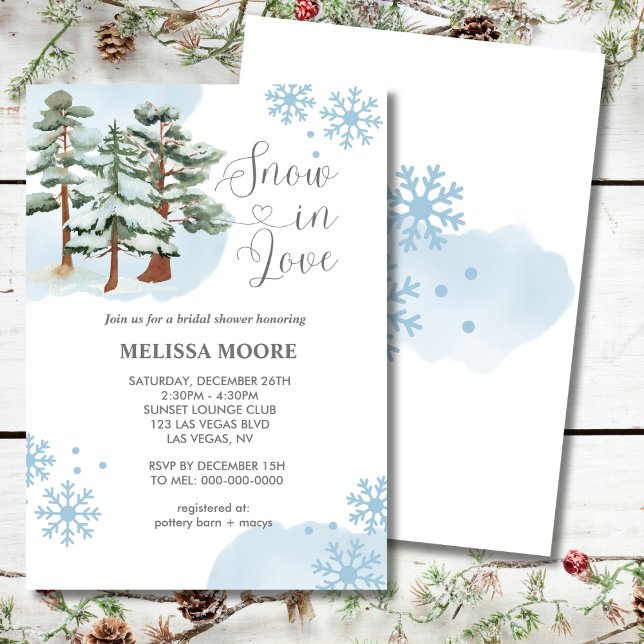 Convite Neve apaixonada chá de panela de flocos de neve da (Criador carregado)